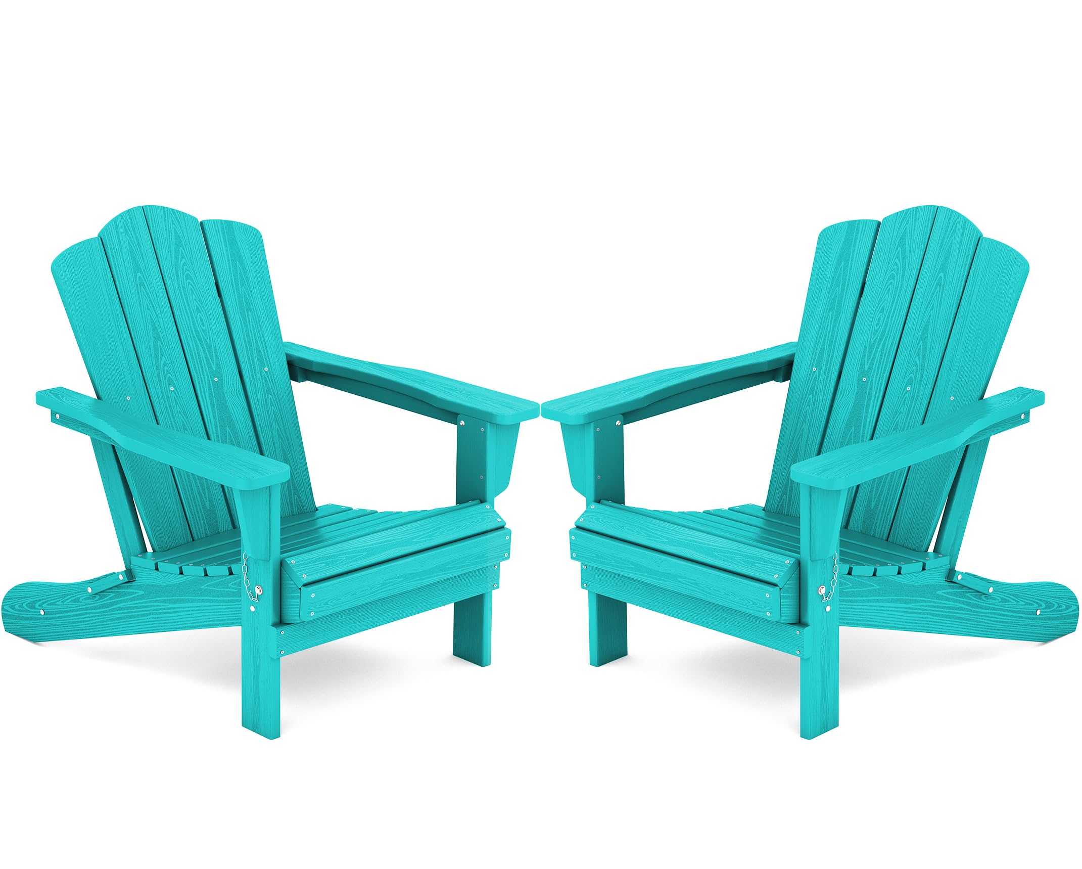 Kingyes Folding Adirondack Chair Set Of 2, Hdpe All-Weather Folding Adirondack Chair, Aruba